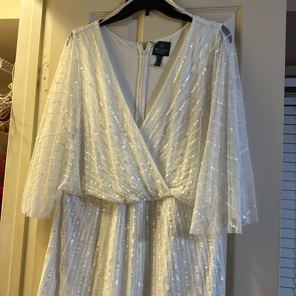 Beautiful white dress by Adrianna Papell